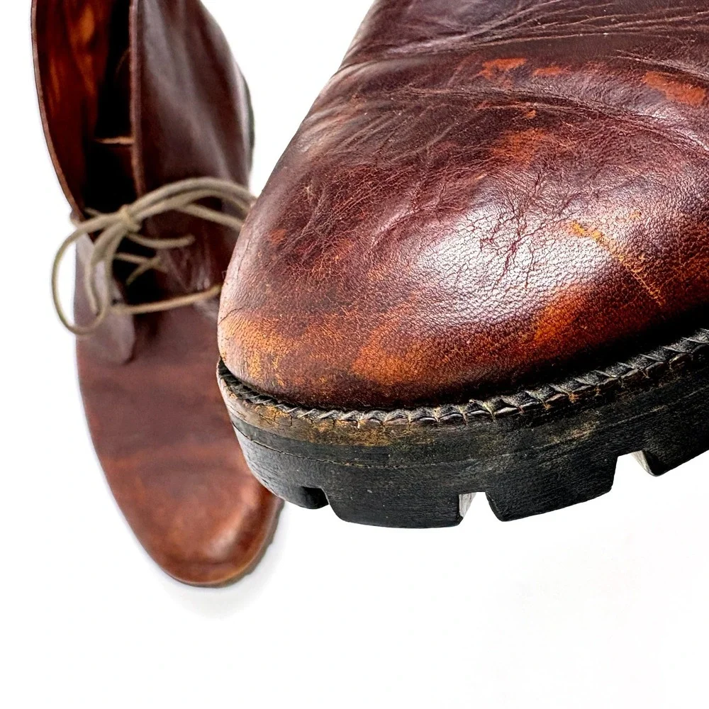 VTG Thornton‎ Bay Oil Resistant Leather Chukkas Mens Sz 10M Oxblood Red Lace up